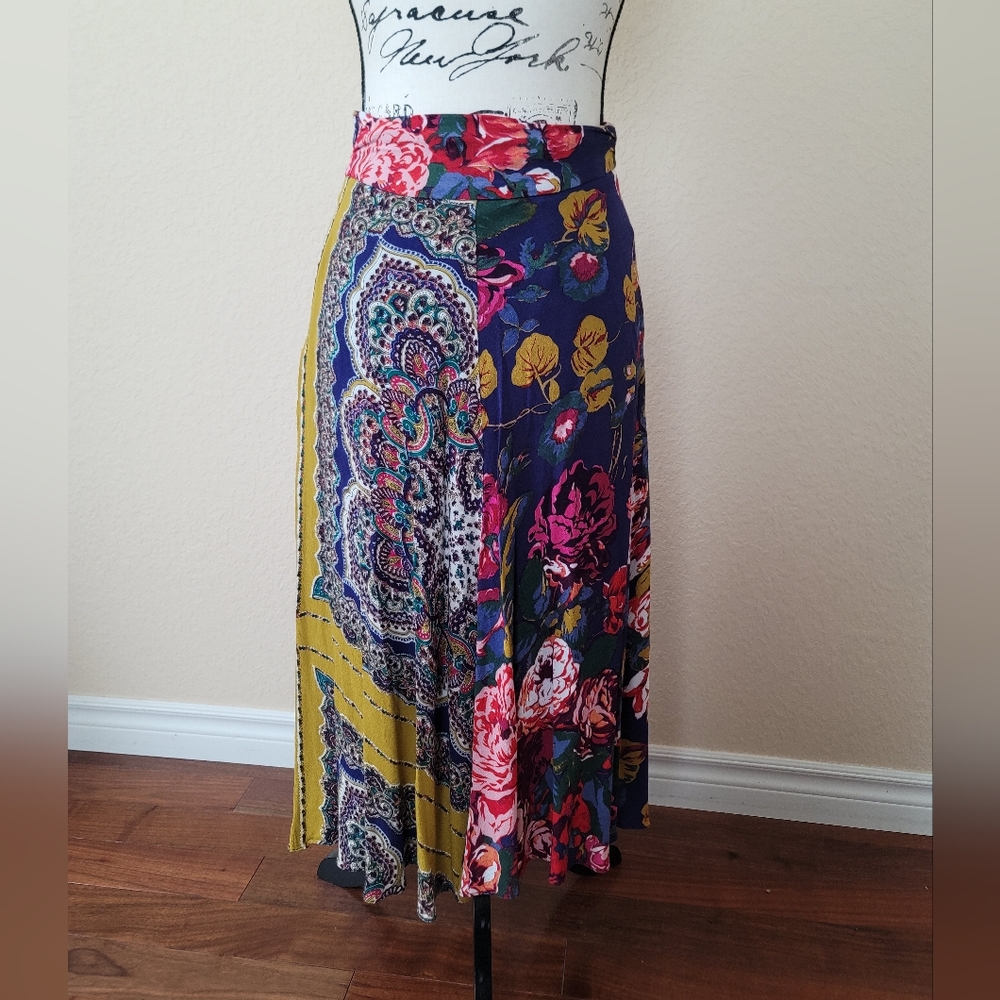 Anthropologie Multicolor Floral and Paisley Skirt - Picture 6 of 9